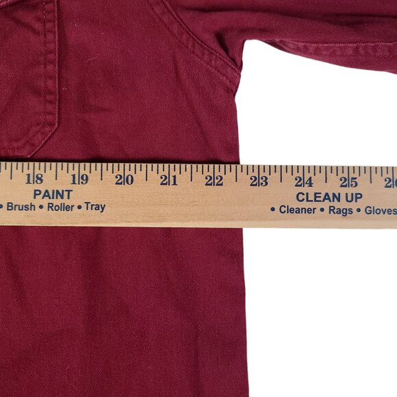 Wrangler Shirt Men Medium  Red Long Sleeve Button Snap Collared Mid Weight - Picture 7 of 8